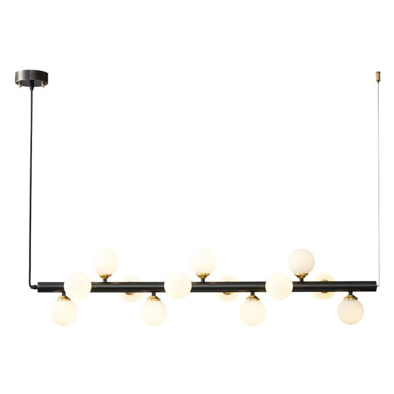 13 Lights Linear Island Pendant Modern Glass Island Light Fixture