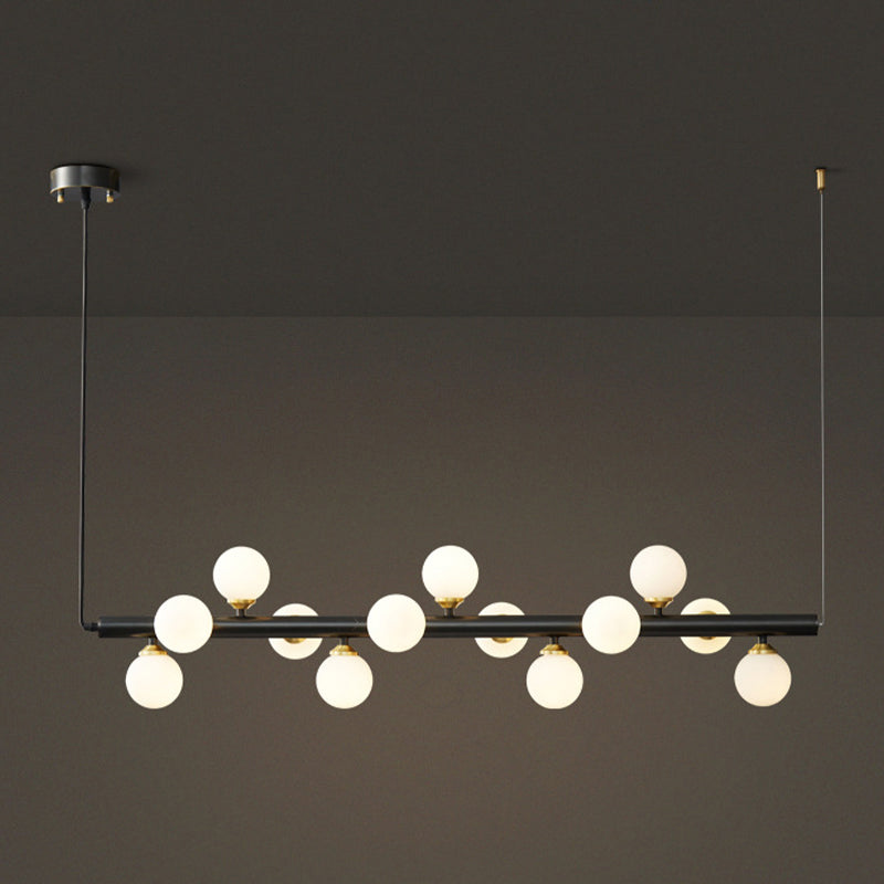 13 Lights Linear Island Pendant Modern Glass Island Light Fixture