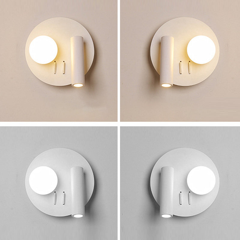 2-Light White Modern Wall Mounted Sconce Unique Wall Light for Living Room