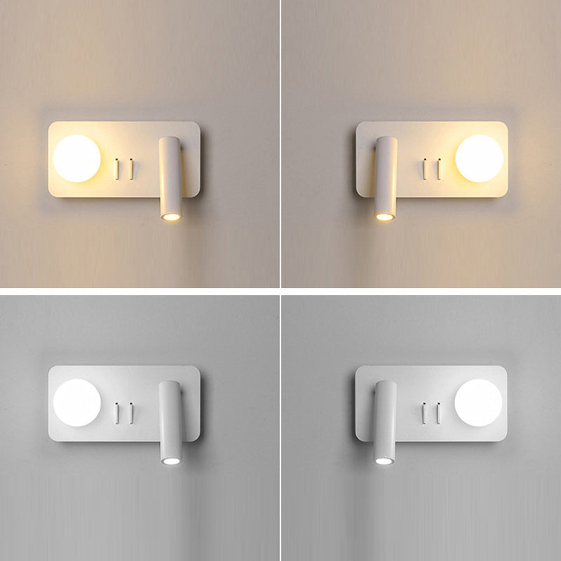 2-Light White Modern Wall Mounted Sconce Unique Wall Light for Living Room