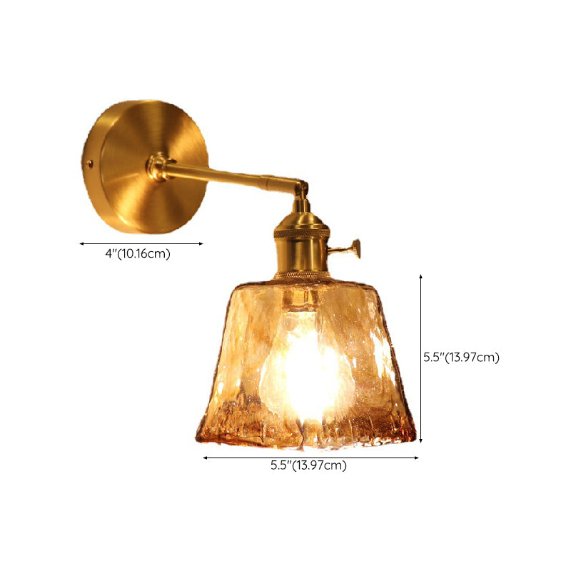 Glass Shaded Lighting Contemporary Golden Wall Light for Room