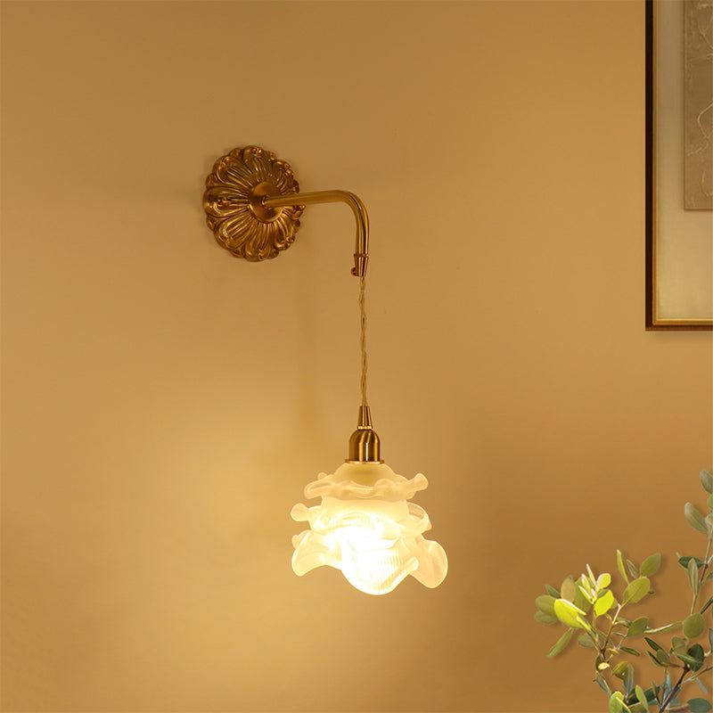 Golden Metal Lighting Contemporary Glass Wall Light for Home Foyer