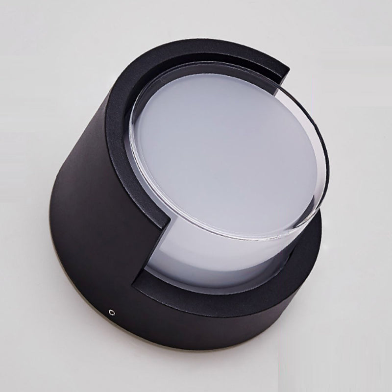 Modern Metal Wall Sconce Geometric Shape Wall Light with Acrylic Shade for Courtyard