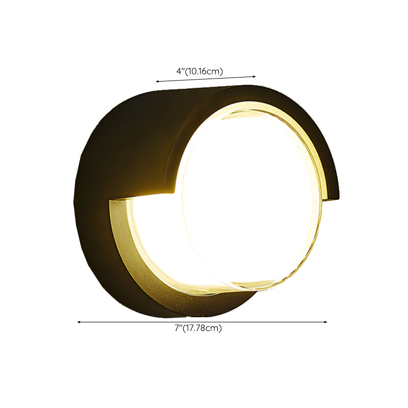 Modern Metal Wall Sconce Geometric Shape Wall Light with Acrylic Shade for Courtyard