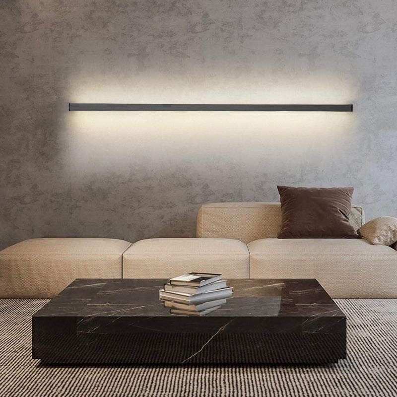 Single Black Modern Wall Mounted Sconce Linear Wall Light for Living Room