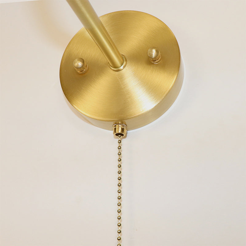 White Fabric Shaded Lighting Contemporary Golden Wall Light for Room