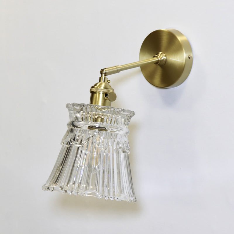 Golden Metallic Lighting Contemporary Glass Wall Light for Dining Room