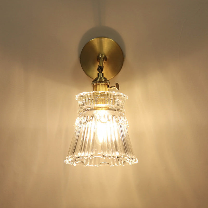 Golden Metallic Lighting Contemporary Glass Wall Light for Dining Room