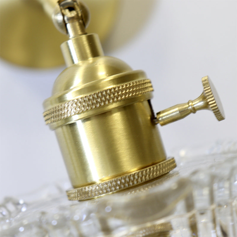 Golden Metallic Lighting Contemporary Glass Wall Light for Dining Room