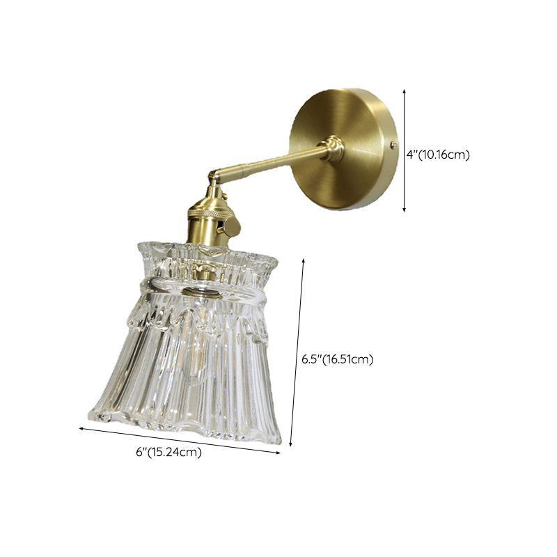 Golden Metallic Lighting Contemporary Glass Wall Light for Dining Room