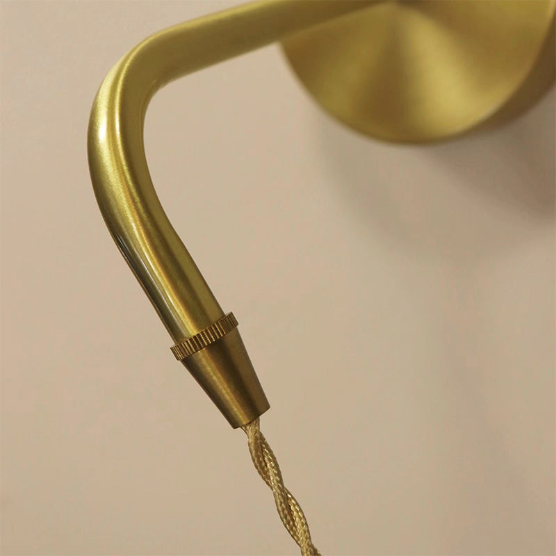 Golden Metal Lighting Glass Shaded Wall Light for Room and Foyer