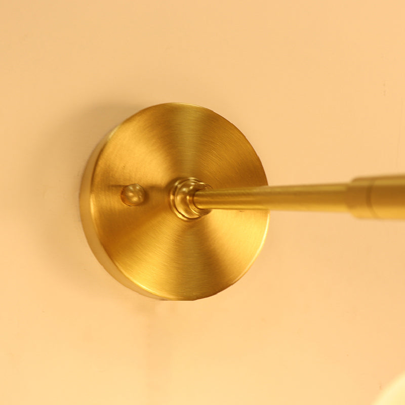 Modernism Glass Shaded Wall Light Golden Metal Lighting for Home