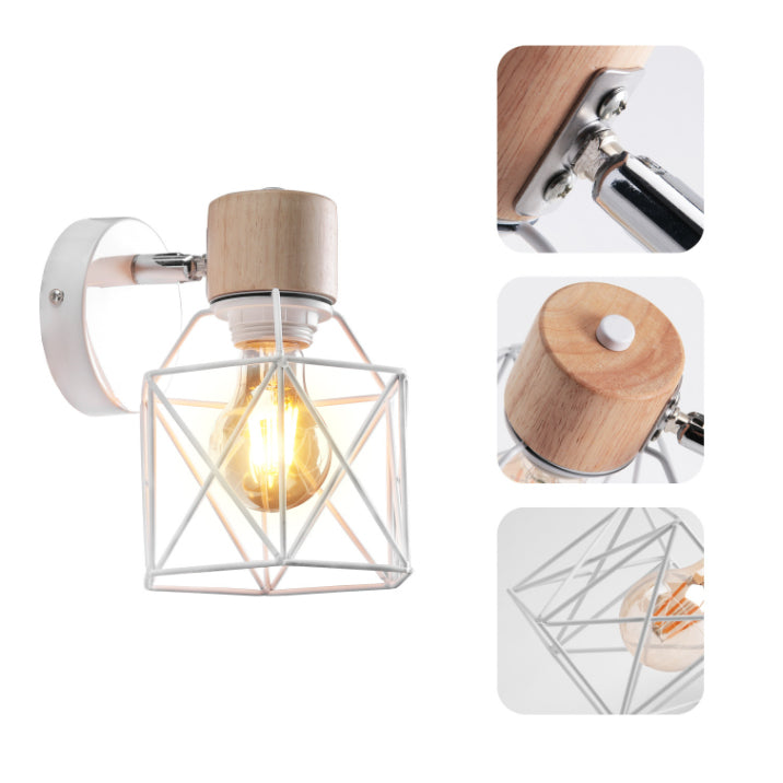 Industrial Wall Lighting Fixture Wooden Wall Light Sconce for Bedroom