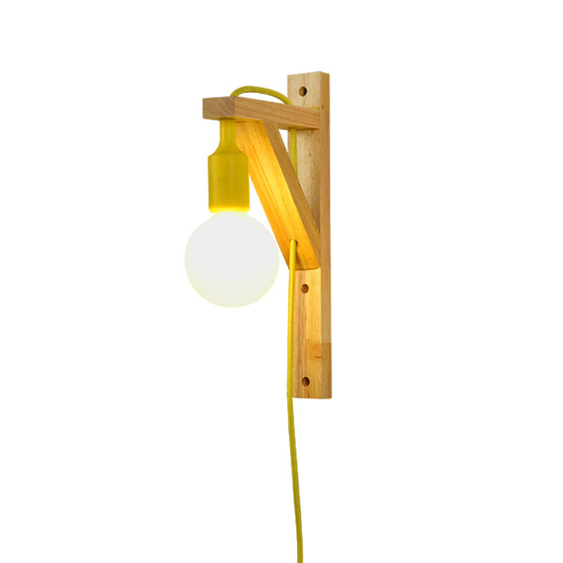 Modern Wall Light Fixture Wood 1 Light Wall Mounted Lighting for Living Room