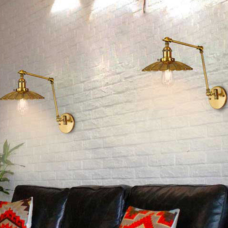 Modern Wall Light Fixture Metal 1 Light Wall Mounted Lighting in Gold Finish