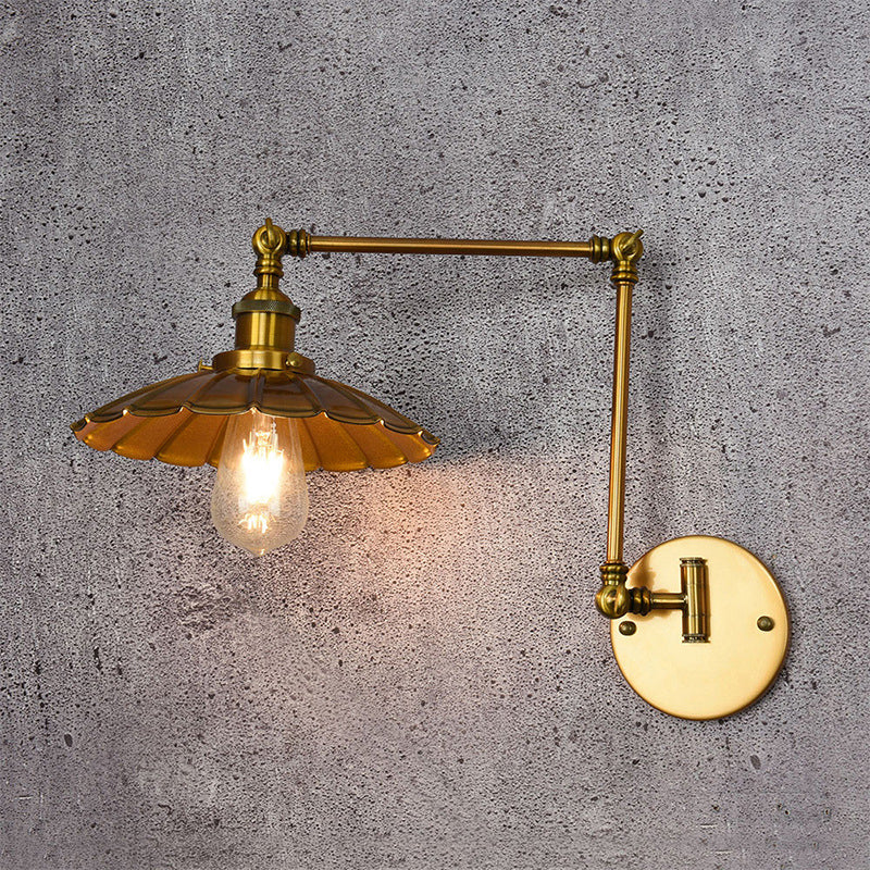 Modern Wall Light Fixture Metal 1 Light Wall Mounted Lighting in Gold Finish