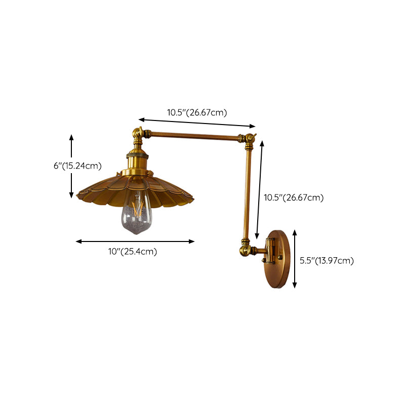 Modern Wall Light Fixture Metal 1 Light Wall Mounted Lighting in Gold Finish