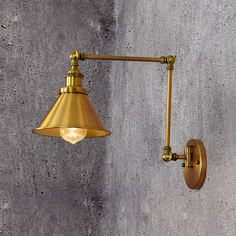 Modern Wall Light Fixture Metal 1 Light Wall Mounted Lighting in Gold