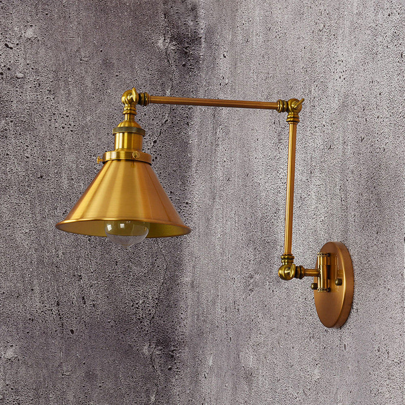 Modern Wall Light Fixture Metal 1 Light Wall Mounted Lighting in Gold