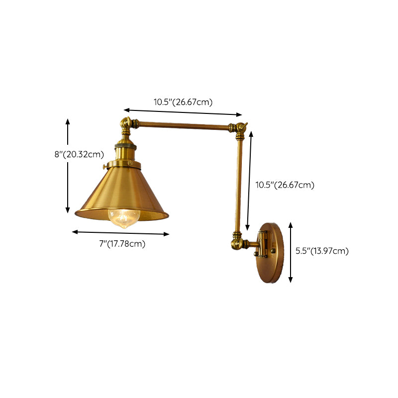 Modern Wall Light Fixture Metal 1 Light Wall Mounted Lighting in Gold