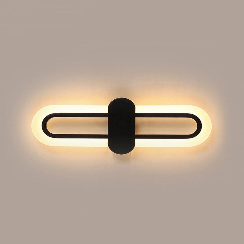 Unique Shape Wall Light Fixture Modern Wall Mounted Lighting in Black for Dining Room