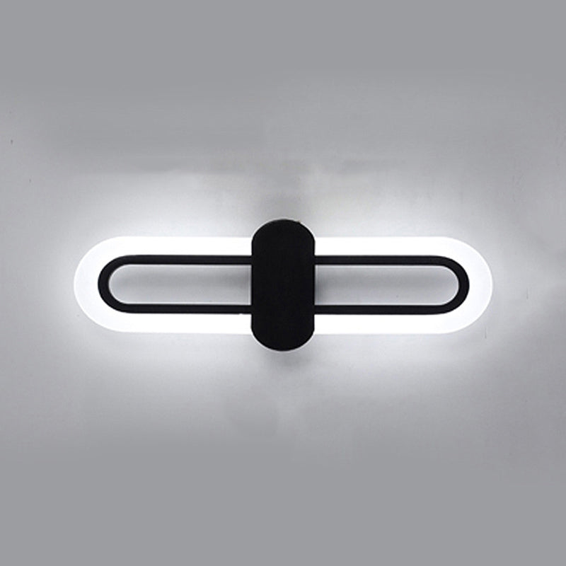 Unique Shape Wall Light Fixture Modern Wall Mounted Lighting in Black for Dining Room