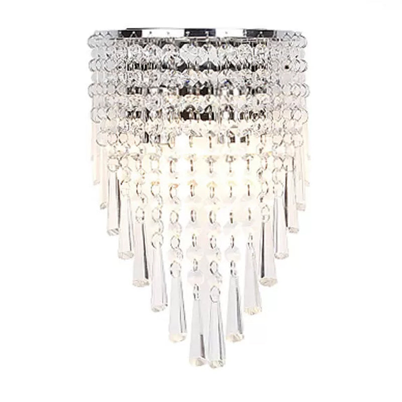 2-Light Unique Shape Wall Light Fixture Modern Crystal Wall Mounted Lighting