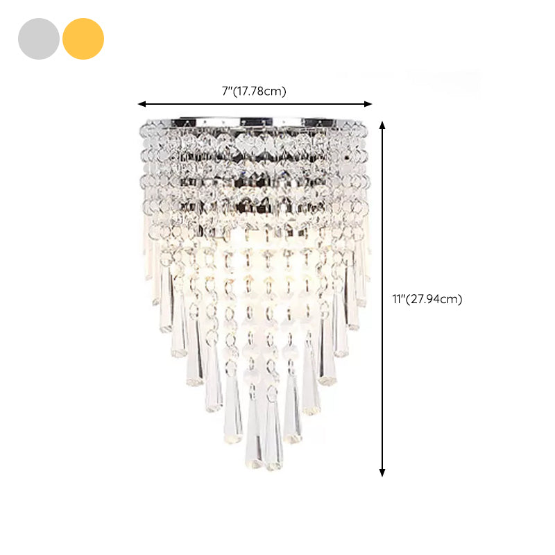 2-Light Unique Shape Wall Light Fixture Modern Crystal Wall Mounted Lighting