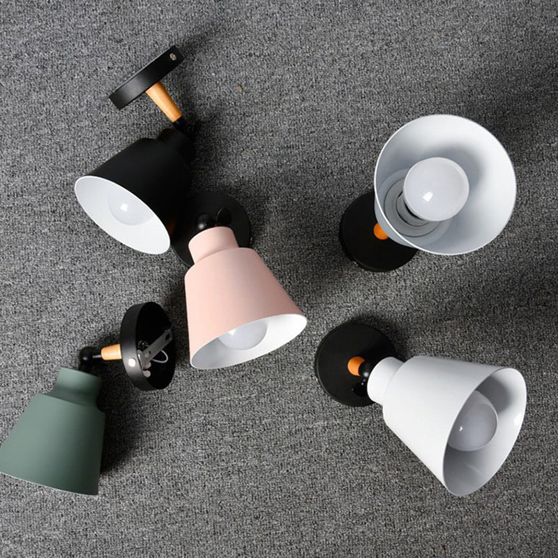 Contemporary Colorful Wall Light Simple Wooden Wall Light Sconce for Living Room