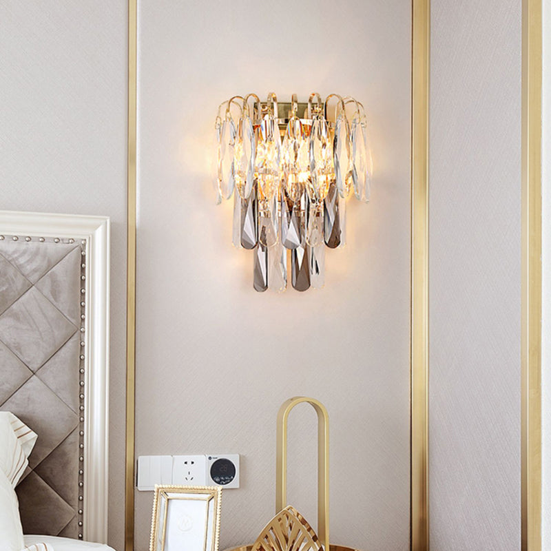 Unique Shape Wall Light Fixture Modern Crystal Wall Mounted Lighting for Living Room