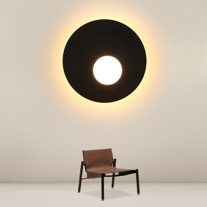 1-Light Unique Shape Wall Light Fixture Modern Wall Mounted Lighting in Black