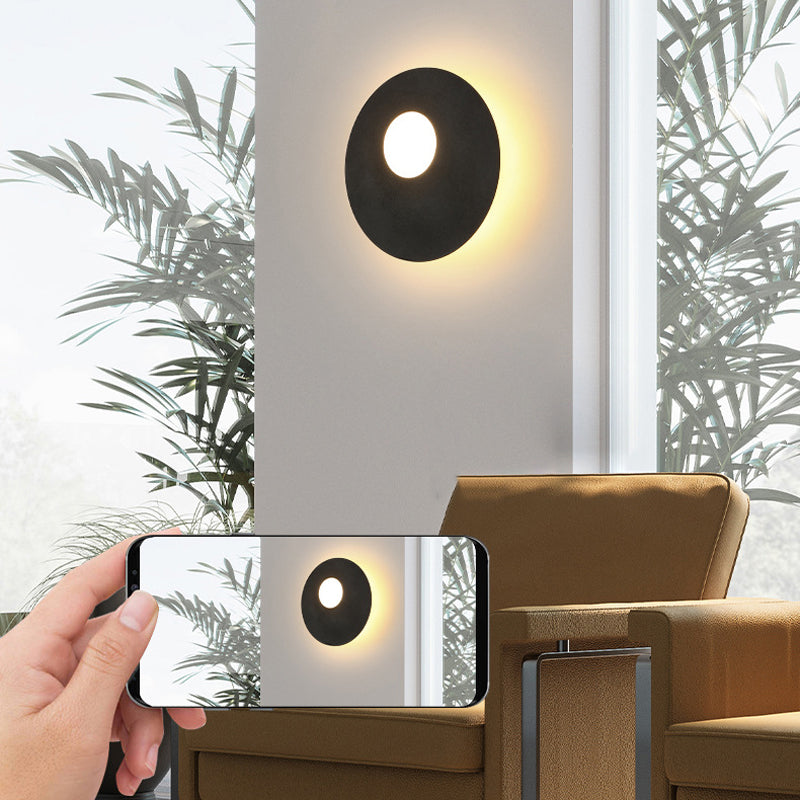 1-Light Unique Shape Wall Light Fixture Modern Wall Mounted Lighting in Black
