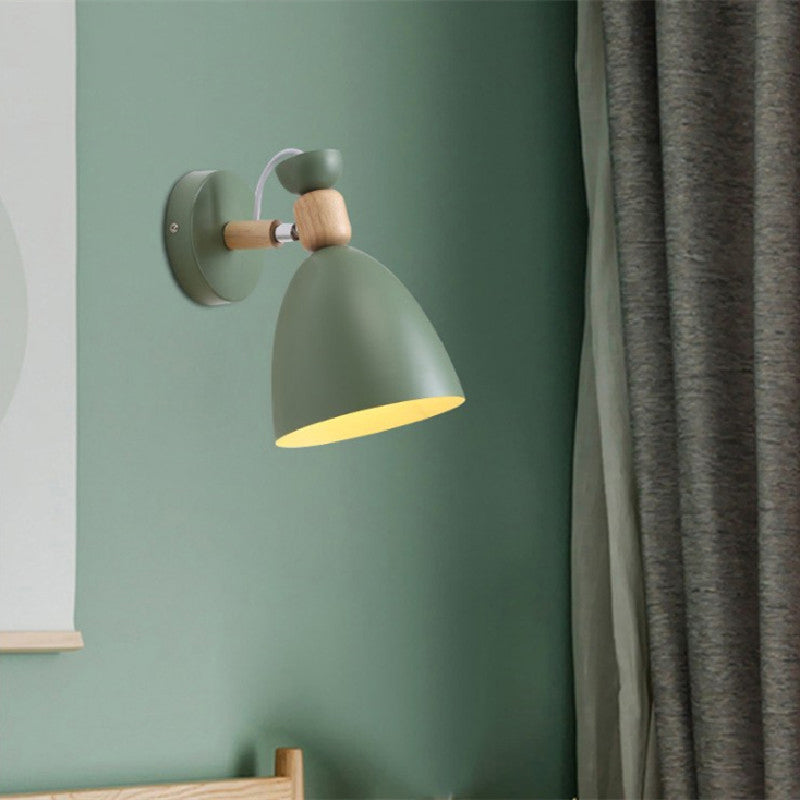 Contemporary Wall Light Wooden Macaroon Wall Light Sconce for Living Room