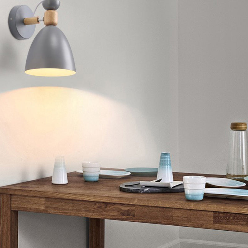 Contemporary Wall Light Wooden Macaroon Wall Light Sconce for Living Room