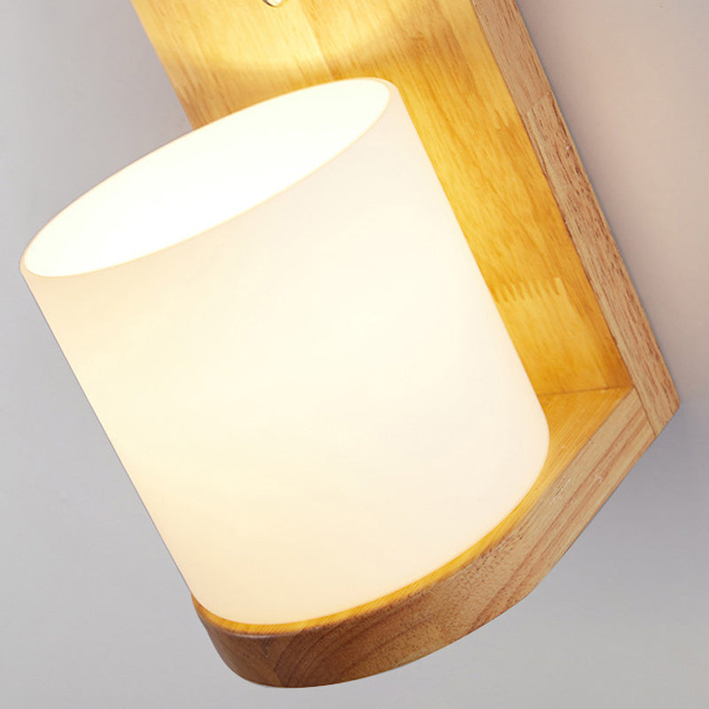 Modern Style Wall Light Wood 1 Light Sconces for Bedroom without Plant