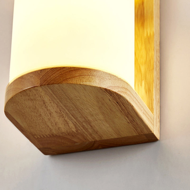 Modern Style Wall Light Wood 1 Light Sconces for Bedroom without Plant