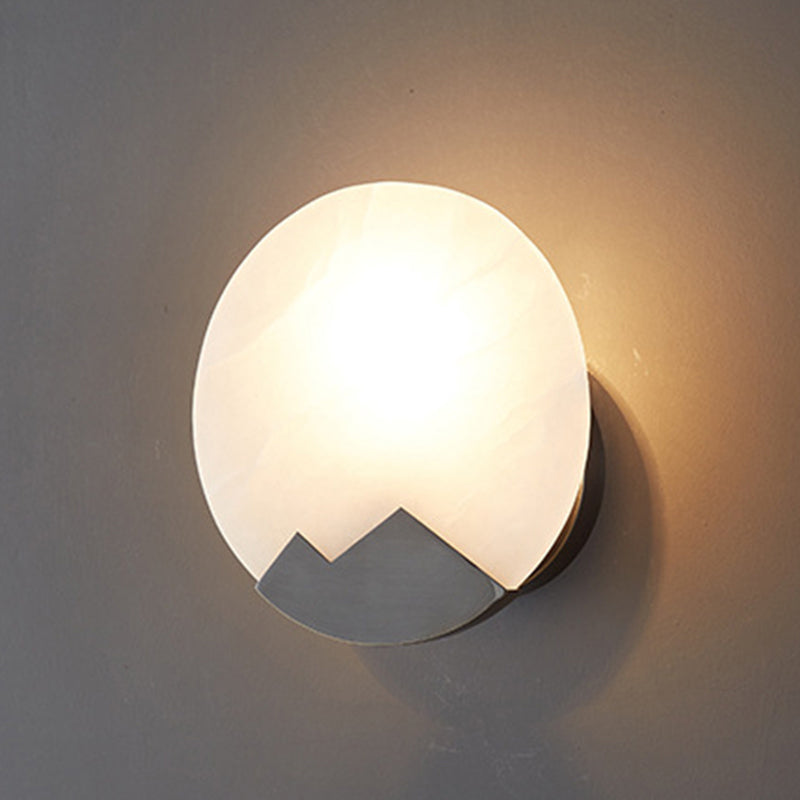 Contemporary Wall Sconce Circle Stone Sconce Lighting for Bedroom