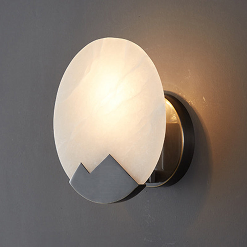 Contemporary Wall Sconce Circle Stone Sconce Lighting for Bedroom