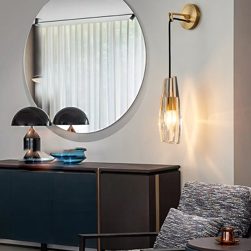 Post-Modern Wall Sconce Geometric Sconce Lighting with Crystal for Bedroom