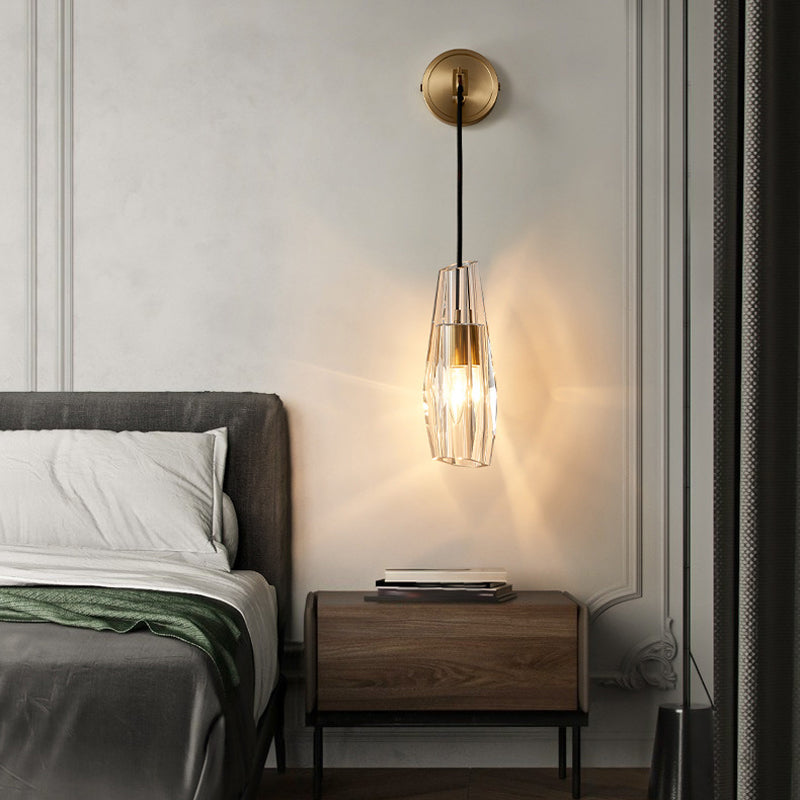 Post-Modern Wall Sconce Geometric Sconce Lighting with Crystal for Bedroom
