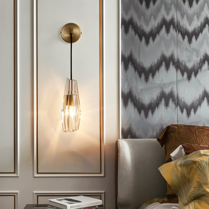 Post-Modern Wall Sconce Geometric Sconce Lighting with Crystal for Bedroom
