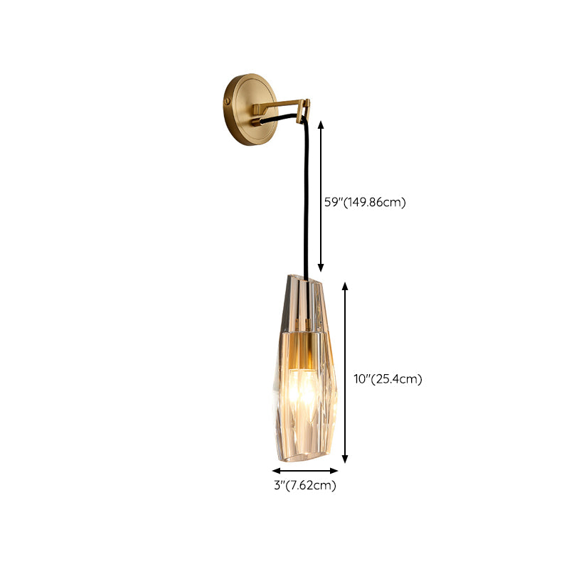 Post-Modern Wall Sconce Geometric Sconce Lighting with Crystal for Bedroom