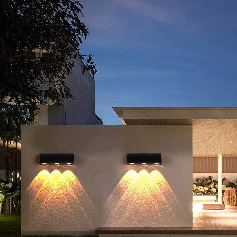 3 - Light LED Wall Flush Mount Light Fixture in Black Contemporary Metal Wall Light
