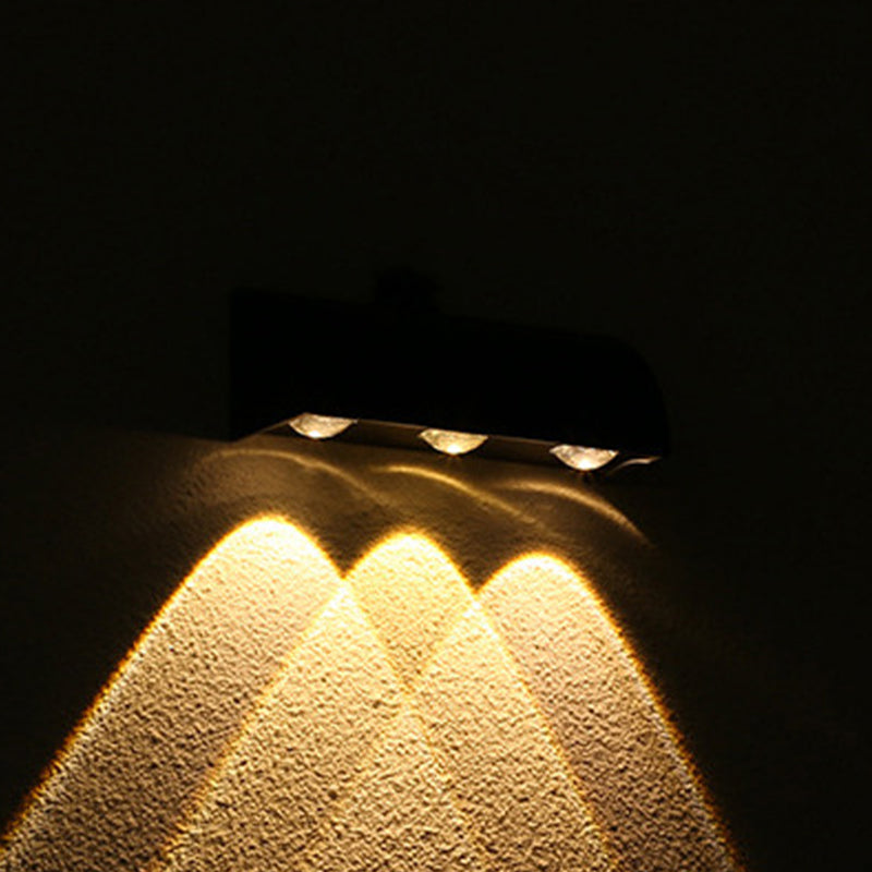 3 - Light LED Wall Flush Mount Light Fixture in Black Contemporary Metal Wall Light