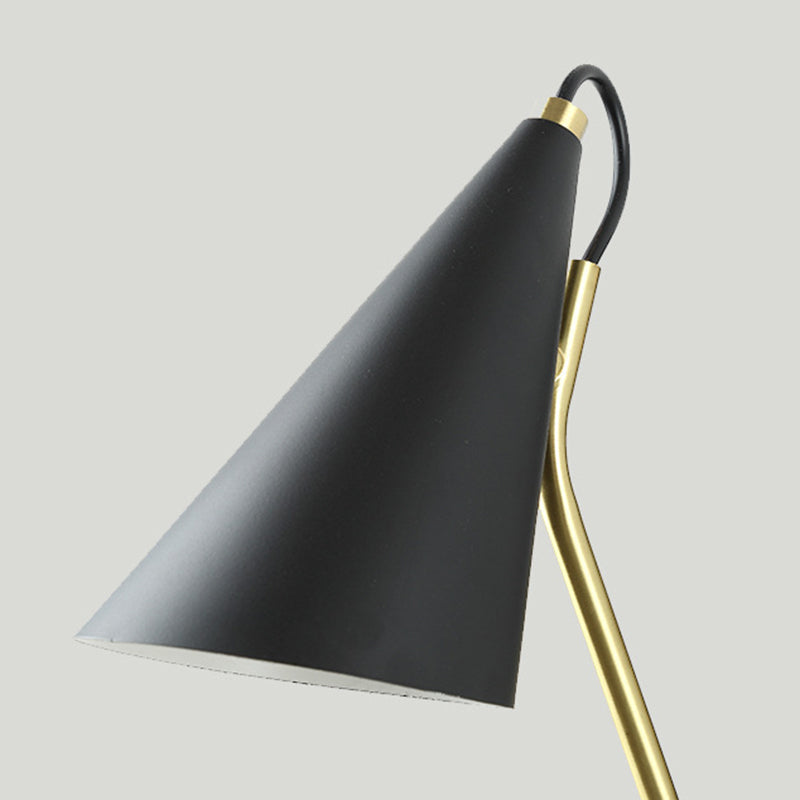 Single Contemporary Black/White Wall Mounted Sconce Metallic Shaded Wall Light