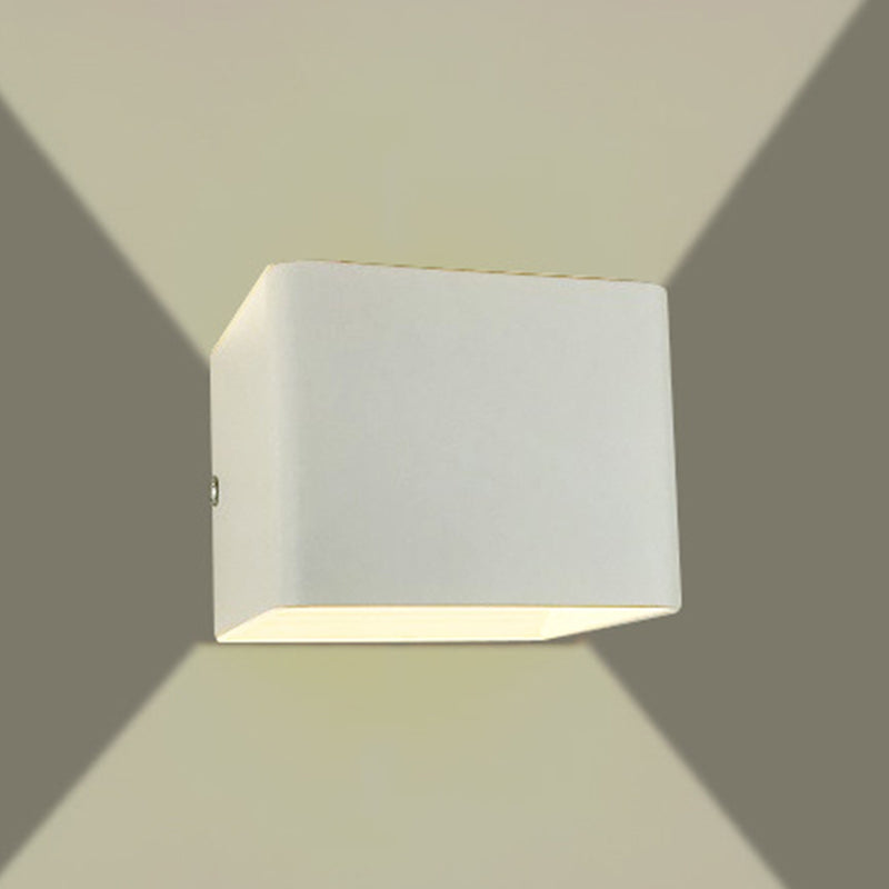 2-Light Contemporary White/Black Wall Mounted Sconce Rectangle Wall Light