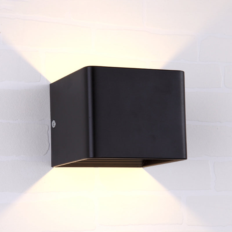 2-Light Contemporary White/Black Wall Mounted Sconce Rectangle Wall Light