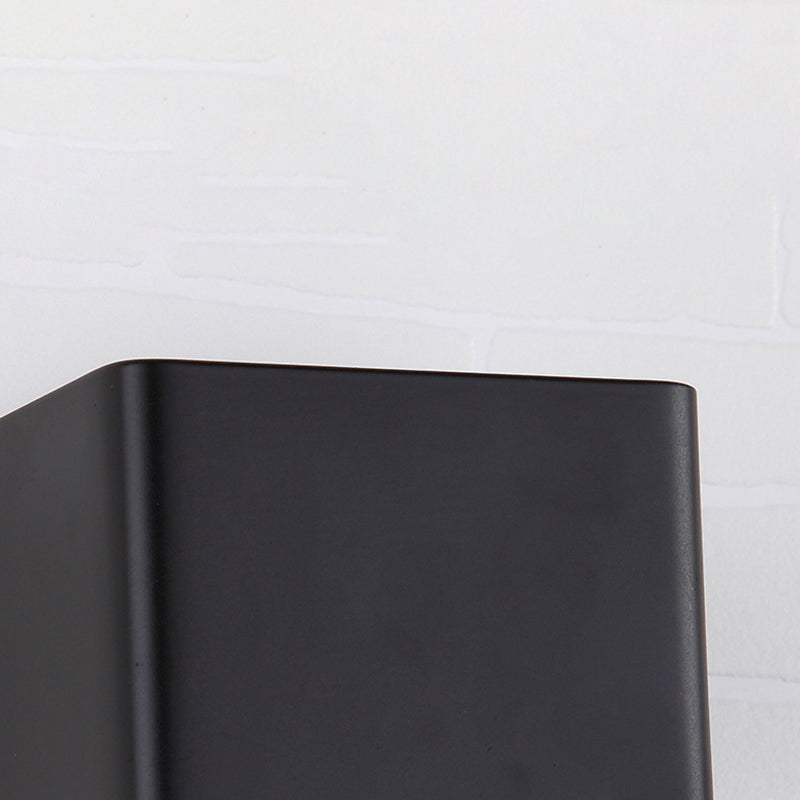 2-Light Contemporary White/Black Wall Mounted Sconce Rectangle Wall Light