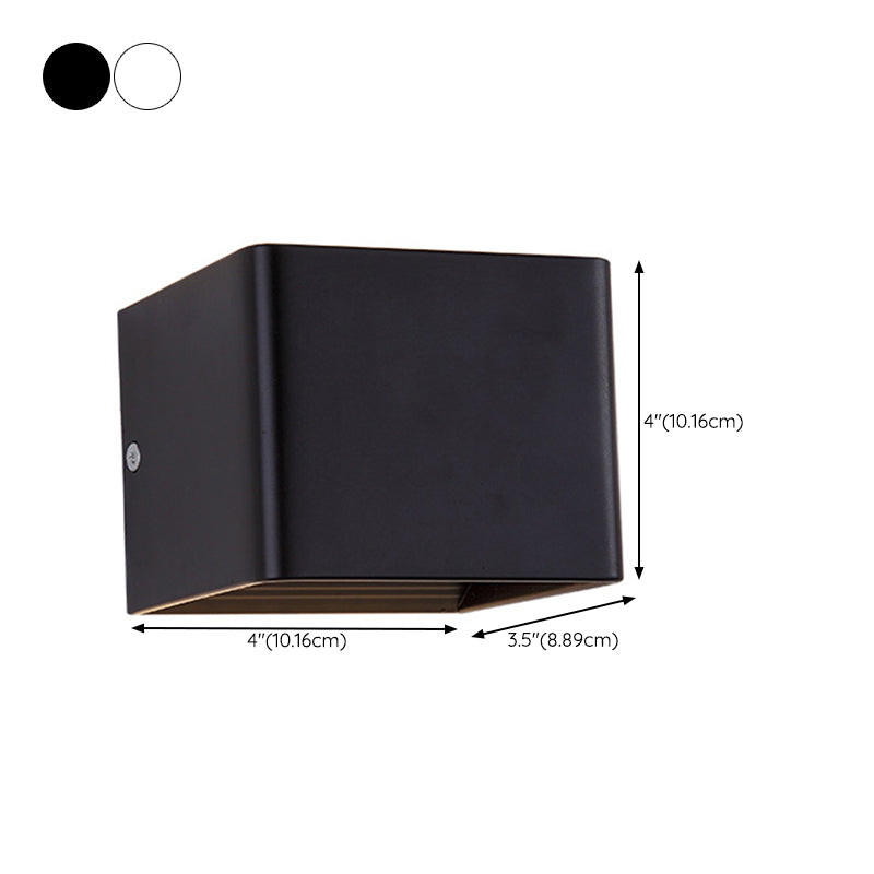 2-Light Contemporary White/Black Wall Mounted Sconce Rectangle Wall Light