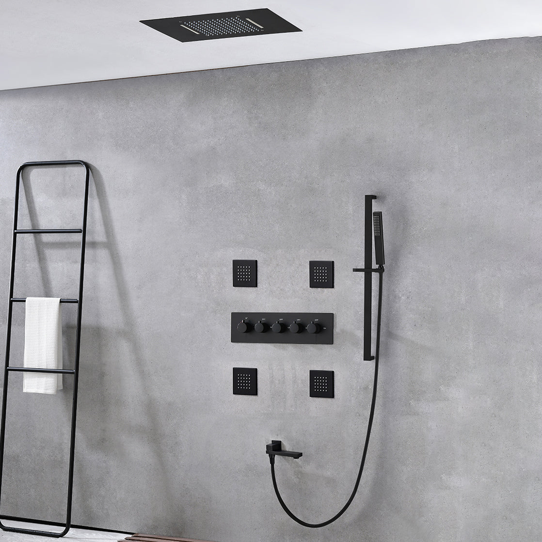 Modern Shower Trim Brass Body Jets Adjustable Shower Head Shower System